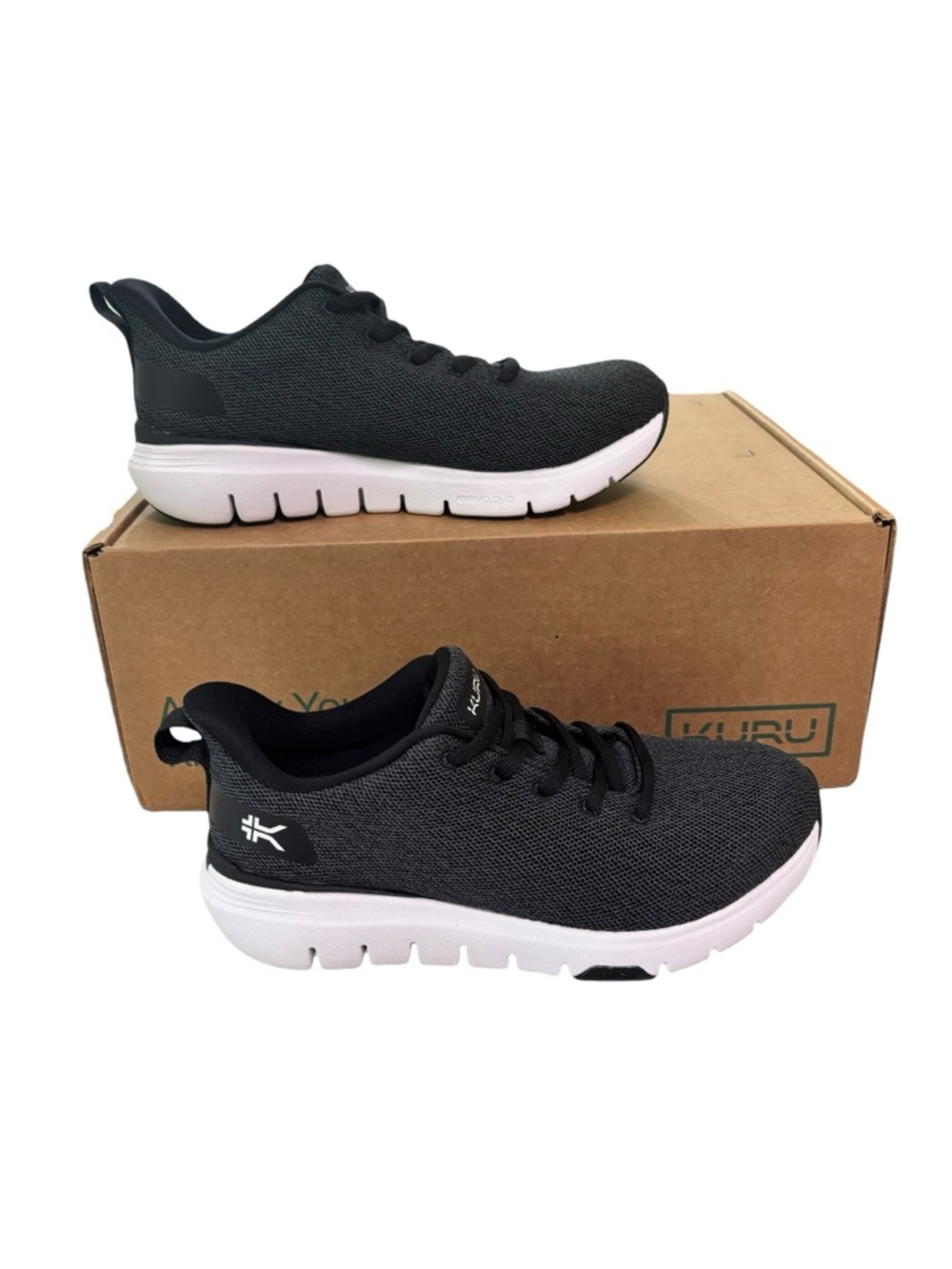 KURU FLEX Via Shoes Womens Size 7 Wide Black Mesh Athletic Sneakers Comfort